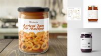 4781+ Glass Apricot Jam Jar PSD Mockup Free Creative Design