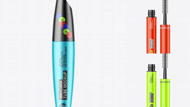 4781+ Matte Mascara Tube With Box PSD Mockup Exclusive and Stylish Design PSD