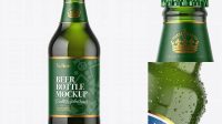 4782+ Green Glass Lager Beer Bottle PSD Mockup For Free Download