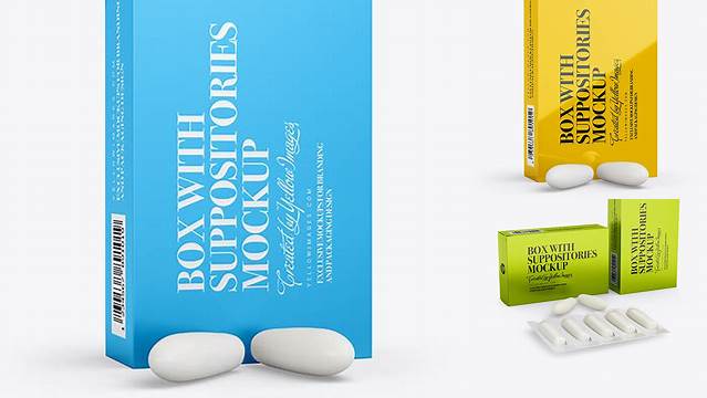 4785+ Box With Suppositories PSD Mockup Half Side View Mockup PSD Free Download