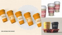 4788+ Two Glossy Paper Coffee Cups PSD Mockup Fully Editable Photoshop PSD Free Download