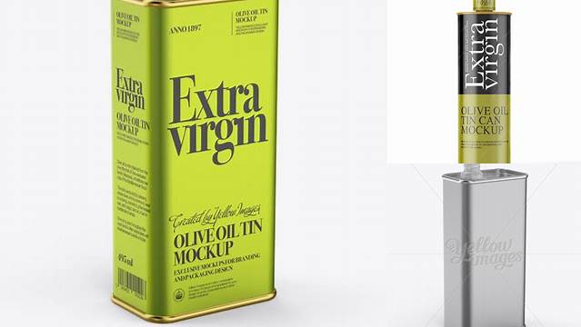 479+ Opened Olive Oil Tin Can PSD Mockup Half-Side View High-End PSD Download