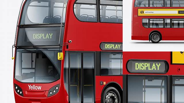 4790+ London Bus Enviro 400 PSD Mockup Left Half Side View Editable Photoshop File