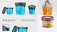 4791+ Matte Ice Cream Cup PSD Mockup High-Angle Shot PSD for Creative Projects