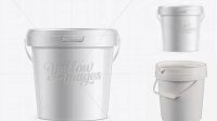 4798+ 400g Plastic Bucket with Handle and Tamper Evident Lid PSD Mockup Editable Design PSD File