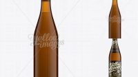 4798+ 500ml Vichy Amber Bottle Mock-up Free Design Resource