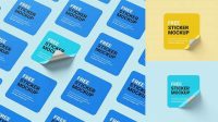 4806+ Metallic Square Sticker PSD Mockup Customizable Design Files