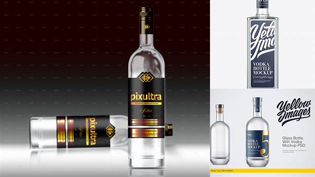 4807+ Square Vodka Bottle PSD Mockup 3/4 View For Free Download