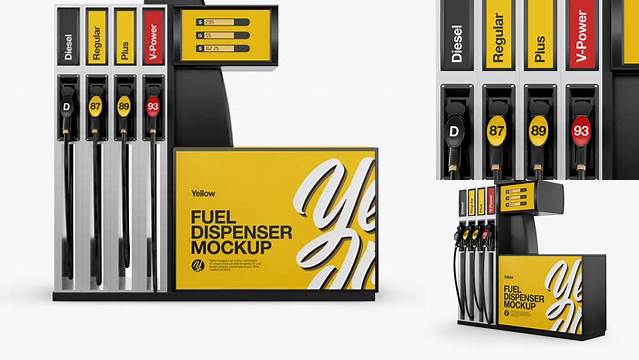 4809+ Fuel Dispenser PSD Mockup Front View Editable Mockup PSD