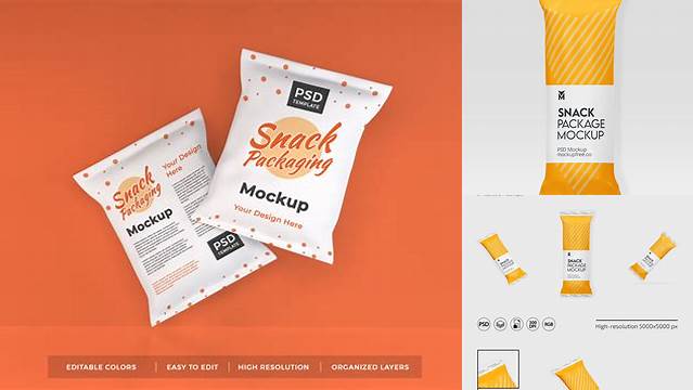 481+ Snack Package PSD Mockup Halfside View Creative Layered Mockup Freebie