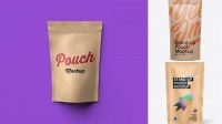 4811+ Kraft Stand Up Pouch with Zipper PSD Mockup Front View Exclusive and Stylish Design PSD