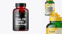 4812+ Green Fish Oil Bottle PSD Mockup Free Downloadable Graphic Resource