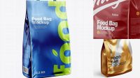 4812+ Metallic Food Bag PSD Mockup Halfside View Exclusive PSD Design Freebie