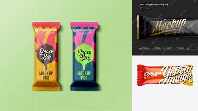 4813+ Glossy Snack Bar PSD Mockup Front & Side Views Download Premium PSD Resource