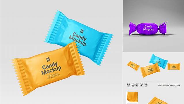 4814+ Metallic Candy PSD Mockup Stylish PSD for Free