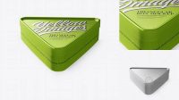 4814+ Metallic Triangular Box PSD Mockup High-Angle Shot Modern and Unique Freebie PSD