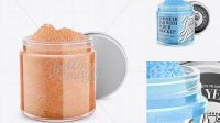 4814+ Open Cosmetic Jar with Scrub PSD Mockup Halfside Free Downloadable PSD