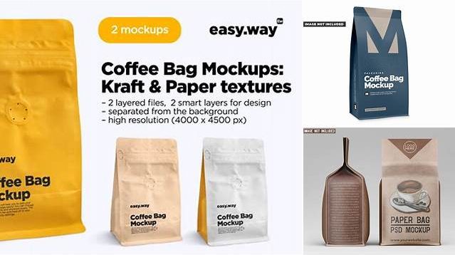 4815+ Matte Coffee Bag PSD Mockup Half Side View Editable Design PSD File