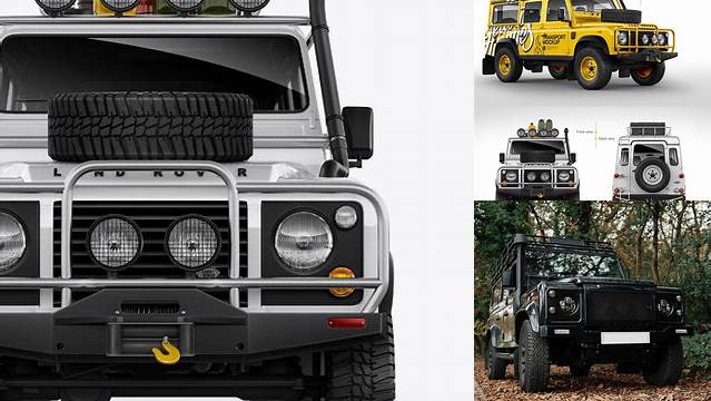 4816+ Land Rover Defender Front View Elegant Design Mockup PSD