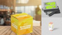 4823+ Glossy Bottle with Paper Box PSD Mockup Modern Photoshop Resource