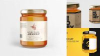 4824+ Clear Glass Honey Jar PSD Mockup High-Angle Shot Download Professional PSD