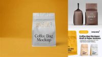 4826+ Coffee Bag PSD Mockup Half Side View High-End Photoshop Mockup