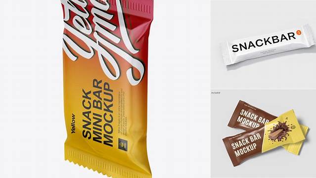 483+ Small Matte Snack Bar PSD Mockup Halfside View Easy-to-Use PSD Template