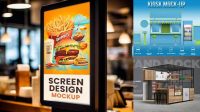 4830+ Food Kiosk PSD Mockup Custom Mockup Graphic Design