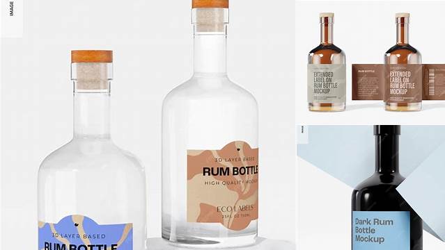 4830+ Glossy Ceramic Rum Bottle PSD Mockup Modern and Unique Freebie PSD