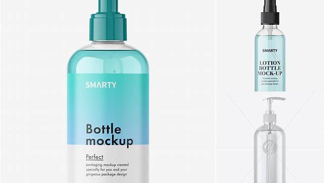 4833+ Clear PET Lotion Bottle with Pump PSD Mockup Versatile and Modern PSD Mockup