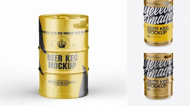 4834+ 50L Glossy Beer Keg PSD Mockup Free Downloadable PSD