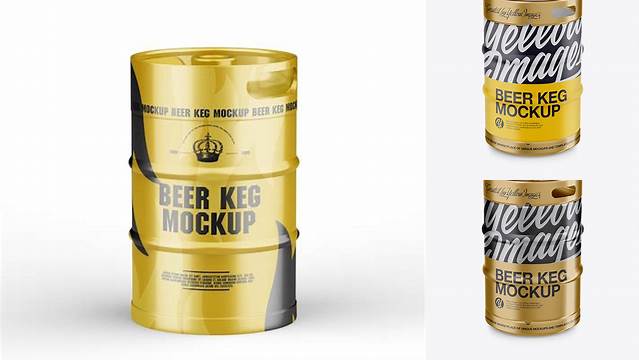 4834+ 50L Glossy Beer Keg PSD Mockup Free Downloadable PSD