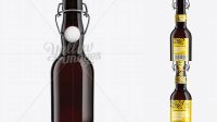 4834+ Black Amber Bottle with Swing Top Closure 330ml High-End Creative PSD Template