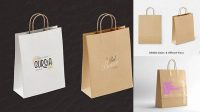 4834+ Kraft Paper Bag with Label PSD Mockup Front View Creative Free Photoshop Template