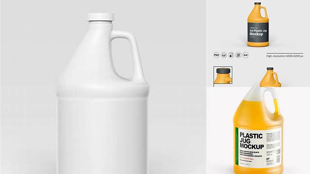 4835+ 1 Gal Plastic Jug PSD Mockup Free Photoshop Mockup Design