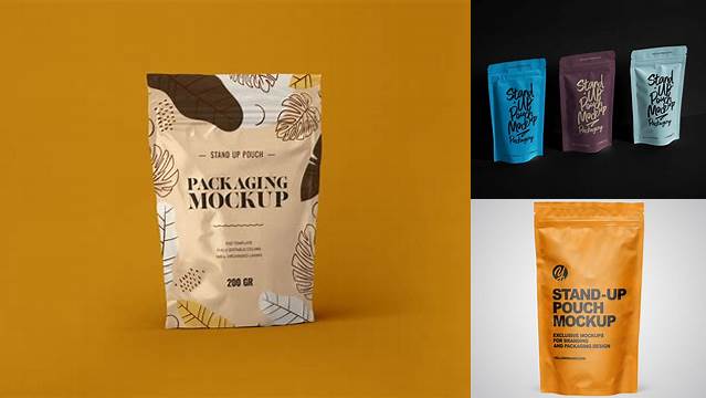 4836+ Paper Stand Up Pouch with Zipper PSD Mockup Front View Digital Download PSD for Free