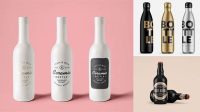 4837+ Ceramic Bottle With Paper Label PSD Mockup Fully Customizable Mockup PSD Free