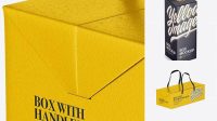 4837+ Glossy Box With Handles PSD Mockup Half Side View High-Angle Shot Smart Editable Design Mockup