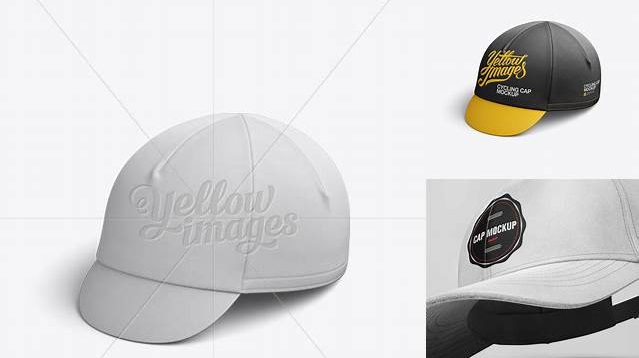 4839+ Cycling Cap PSD Mockup Halfside View Professional Photoshop Design Freebie