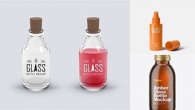 484+ 100ml Glass Bottle PSD Mockup Elegant and Versatile PSD Resource