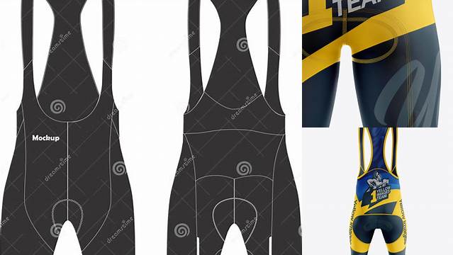 4840+ Men’s Cycling Bib Shorts PSD Mockup Back View Modern and Unique Freebie PSD