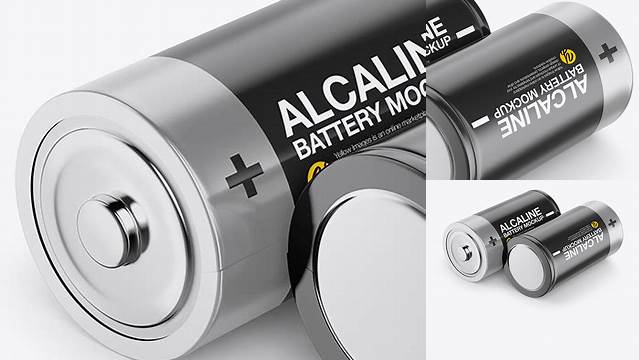 4844+ Two D Batteries Half Side View Exclusive PSD Design Freebie