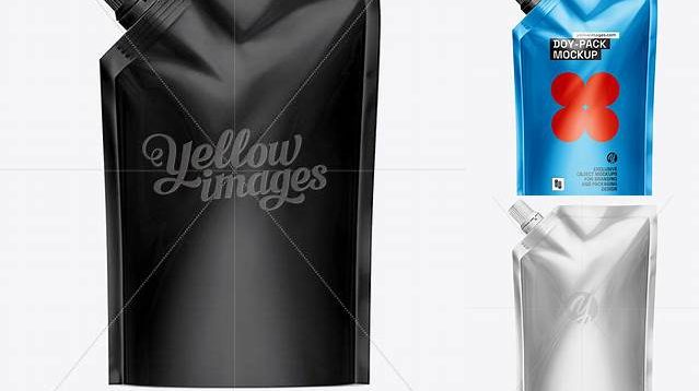 485+ Doy-Pack With Side Cap Spout Black Free Mockup Templates