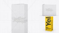 4855+ White Paper Box PSD Mockup 25° Angle Front View Eye-Level Shot Professional Design PSD