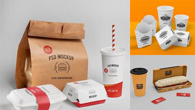 4858+ Fast Food Packaging Mockup PSD for Creative Projects