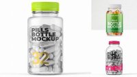 4859+ Opened Clear Bottle with Pills PSD Mockup Advanced Editable PSD