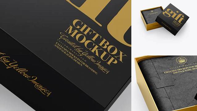 4859+ Opened Glossy Box PSD Mockup High-Angle Shot Editable Graphic Design Files