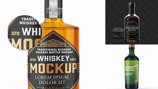 486+ Green Whisky Bottle PSD Mockup Creative Free Photoshop Template