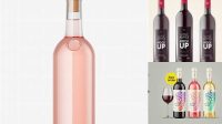 4862+ Clear Glass Pink Wine Bottle PSD Mockup Digital Resource Free Download