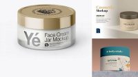 4863+ Clear Cream Jar With Metallic Cap PSD Mockup High-Angle Shot Digital Download PSD for Free